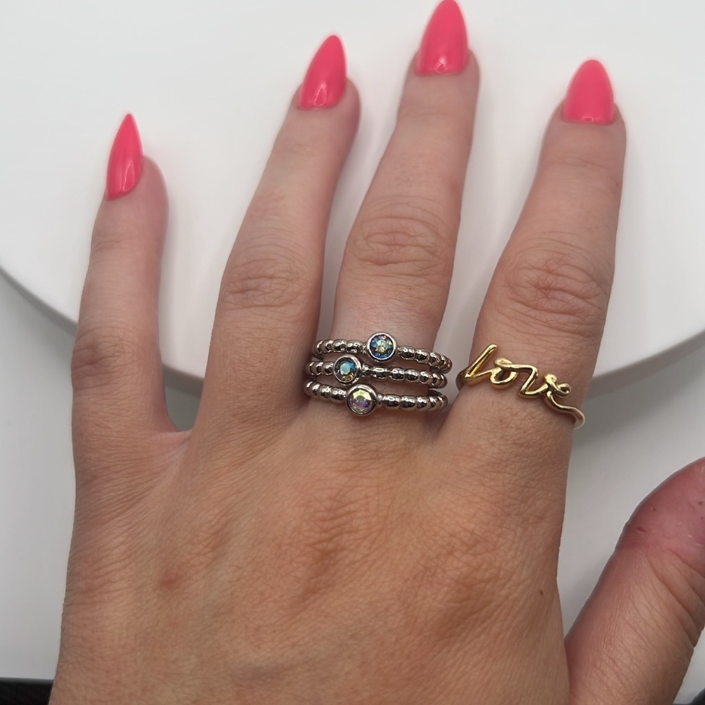 478. QUDO set of 3‎ stackable rings stainless steel